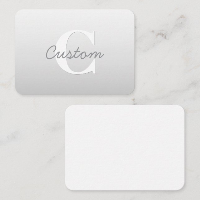 Cursive Name or other Text w/Monogram | Gradient  Note Card (Front/Back)
