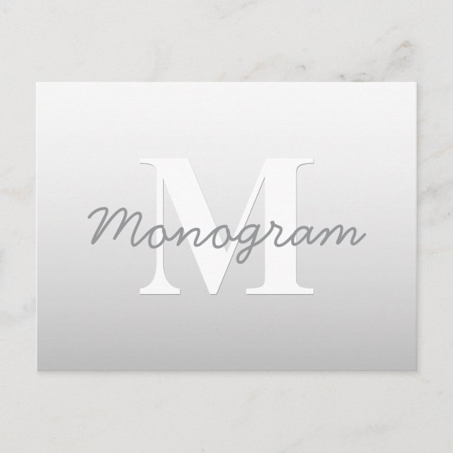 Cursive Name or other Text w/Monogram | Gradient  Postcard (Front)
