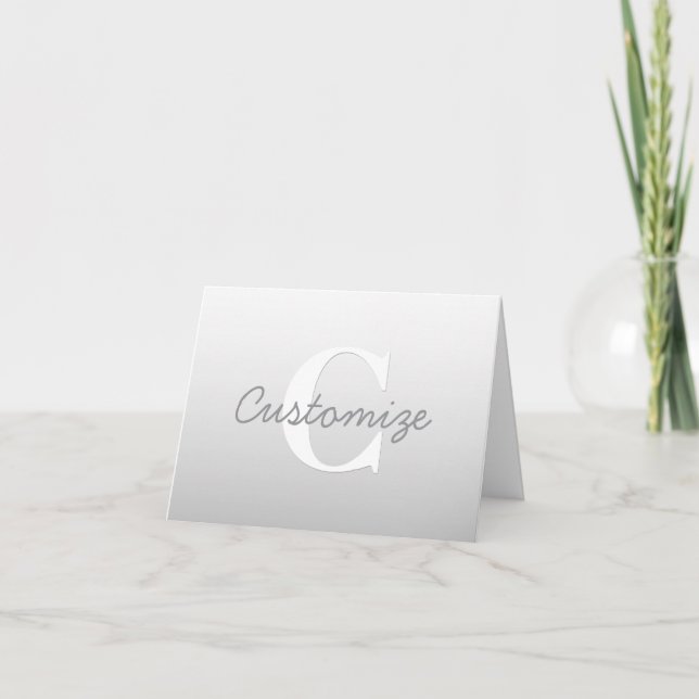 Cursive Name or other Text w/Monogram | Gradient  Thank You Card (Front)