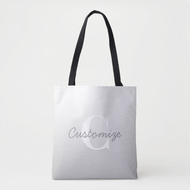Cursive Name or other Text w/Monogram | Gradient  Tote Bag (Front)