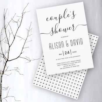 Cursive Script Calligraphy Wedding Couples Shower Invitation by weddings_ at Zazzle