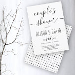 Cursive Script Calligraphy Wedding Couples Shower Invitation at Zazzle