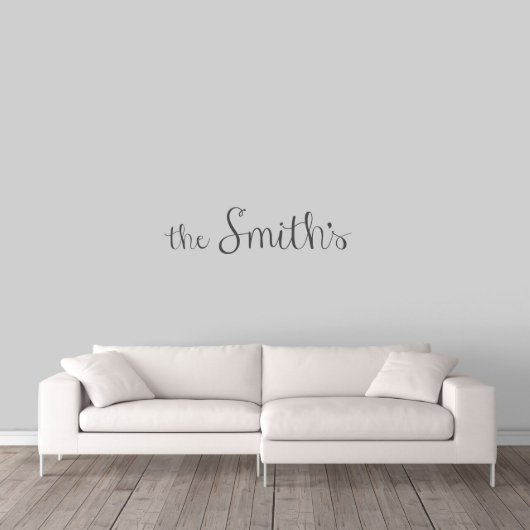 Cursive Script Family Name Medium Wall Decal (Front)