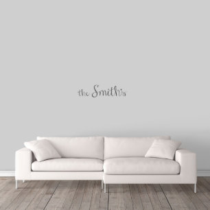 Cursive Script Family Name Small Wall Decal