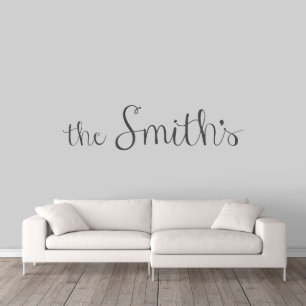 Cursive Script Family Name X-Large Wall Decal