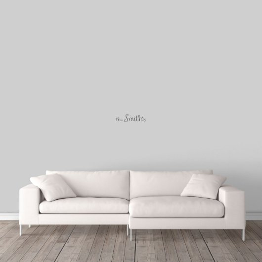 Cursive Script Family Name X-Small Wall Decal (Front)