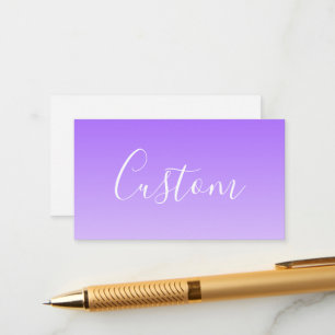 Cursive Script Name & Editable Light Purple Ombre  Enclosure Card