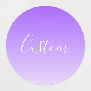 Cursive Script Name & Editable Light Purple Ombre  Labels