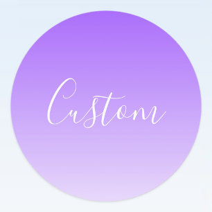 Cursive Script Name & Editable Light Purple Ombre  Labels