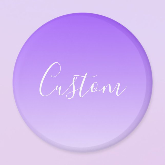 Cursive Script Name & Editable Light Purple Ombre  Magnet (Creator Uploaded)