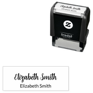 Cursive Script Signature and Printed Name Template Self-inking Stamp