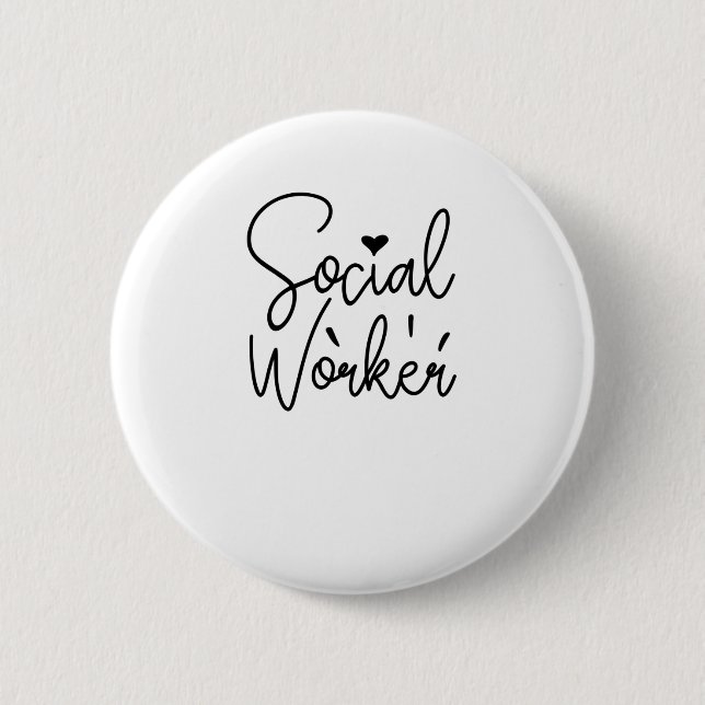 Cursive Social Worker Button (Front)