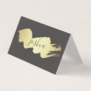 Cursive Text Gold Brushed Business Card