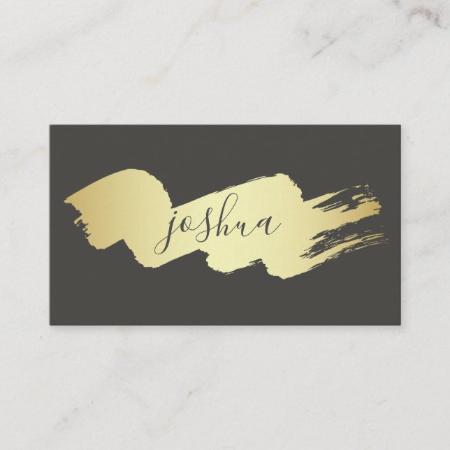 Cursive Text | Gold Brushed Business Card (Front)