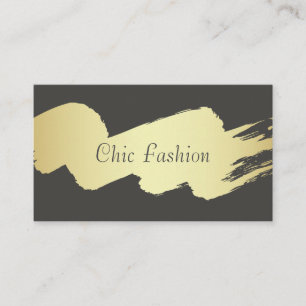 Cursive Text Gold Brushed Stylish Business Card
