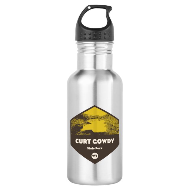 Curt Gowdy State Park Wyoming Stainless Steel Water Bottle (Front)