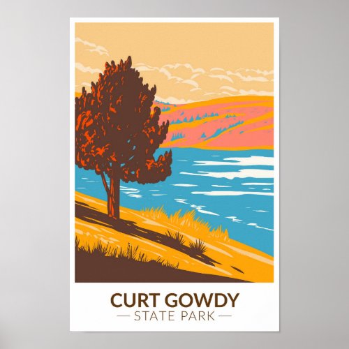 Curt Gowdy State Park Wyoming Vintage  Poster