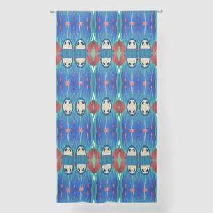 Curtain, A vibrant multiple color fabric pattern Sheer Curtains