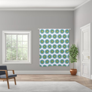Curtain - Blue and Green Mandala