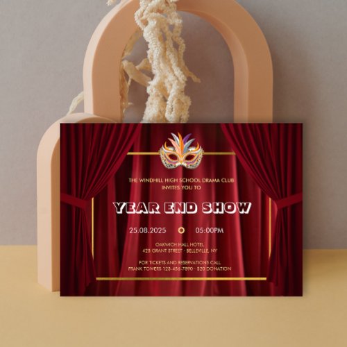 Curtain Mask Comedy Show Theatre Performing Arts  Invitation