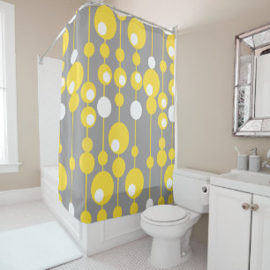 Curtain of Bath Pending Spheres Yellow and Gray