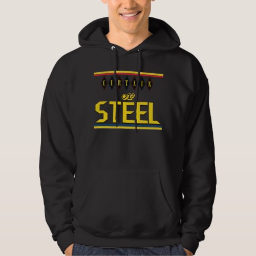 Curtain of Steel Rings Black Hooded Sweatshirt