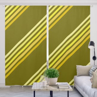 Curtain -  Yellow Stripes on Dark Background