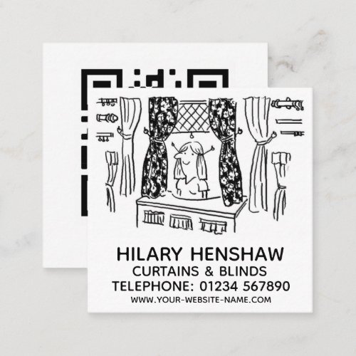 Curtains  Blinds Square Business Card