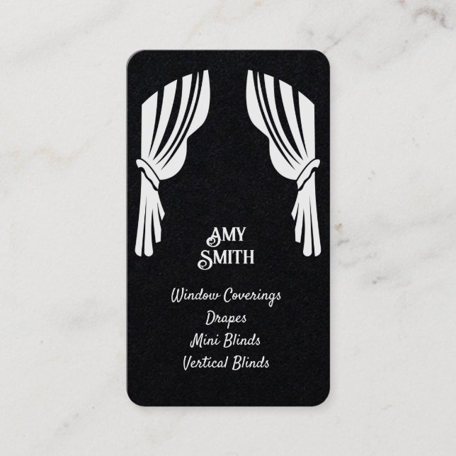 Curtains Window Coverings Custom QR Business Card (Front)