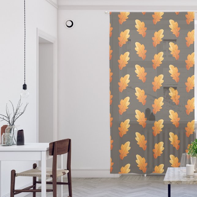 Curtains with fall foliage (Living Room)