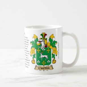 Curtin, the Origin, the Meaning and the Crest Coffee Mug