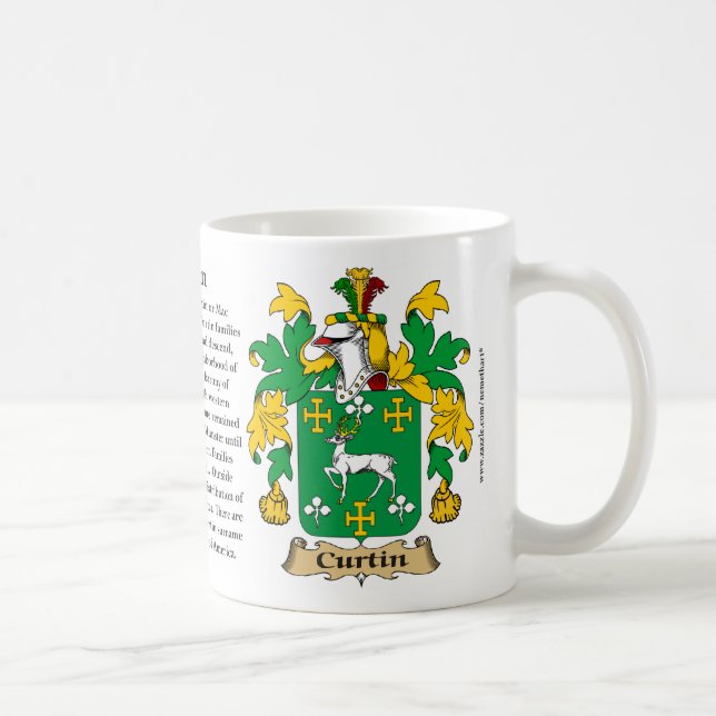 Curtin, the Origin, the Meaning and the Crest Coffee Mug (Right)