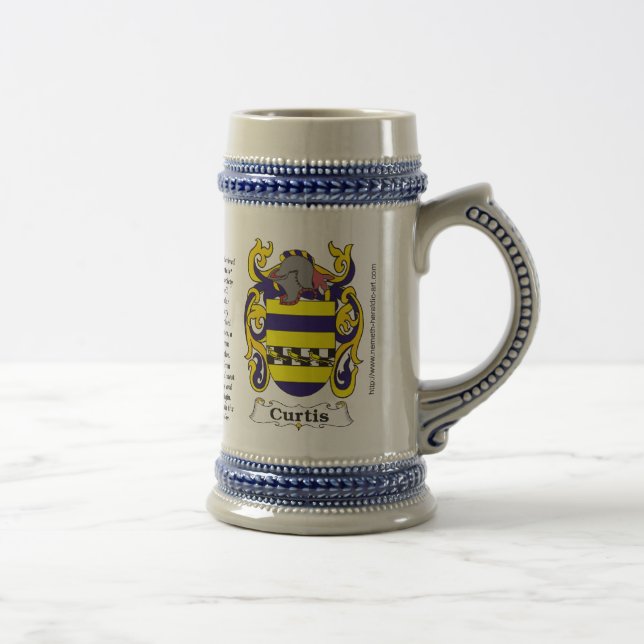Curtis Family Coat of Arms on a Stein (Right)