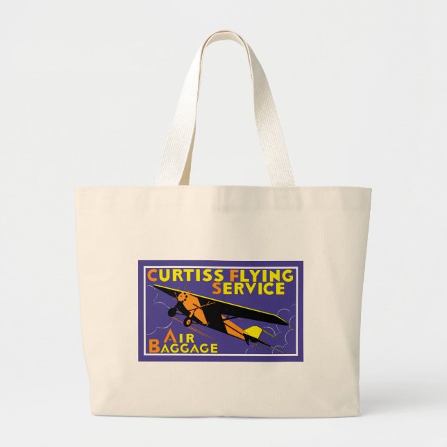Curtiss Flying Service Large Tote Bag (Front)