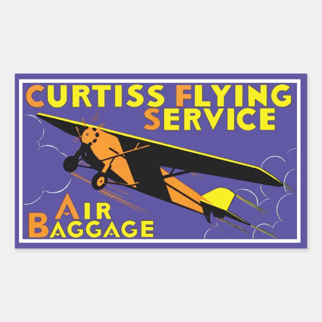 Curtiss Flying Service Rectangular Sticker (Front)