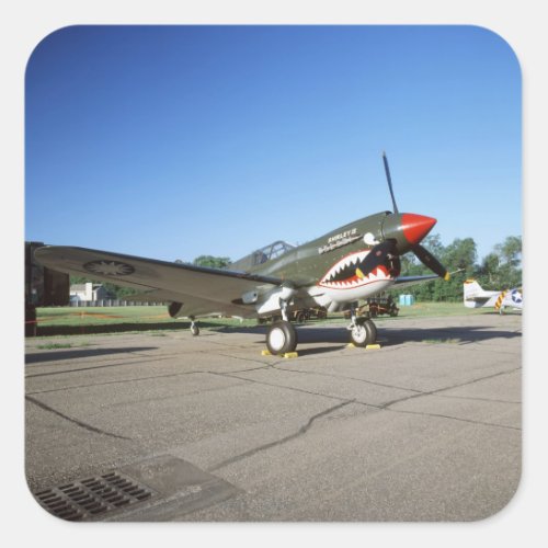 Curtiss P_40 Warhawk at Minnesota CAF Air Show Square Sticker