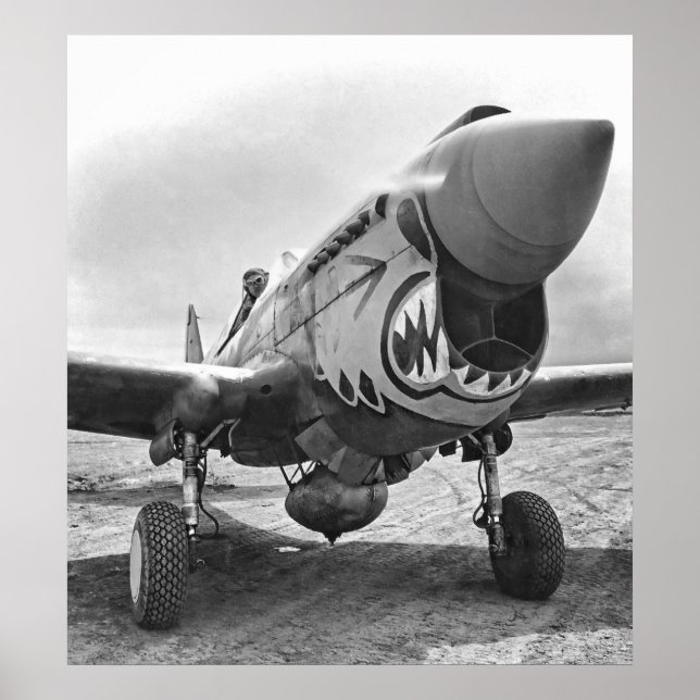 CURTISS P-40 WARHAWK FLYING TIGERS - 1942 POSTER (Front)