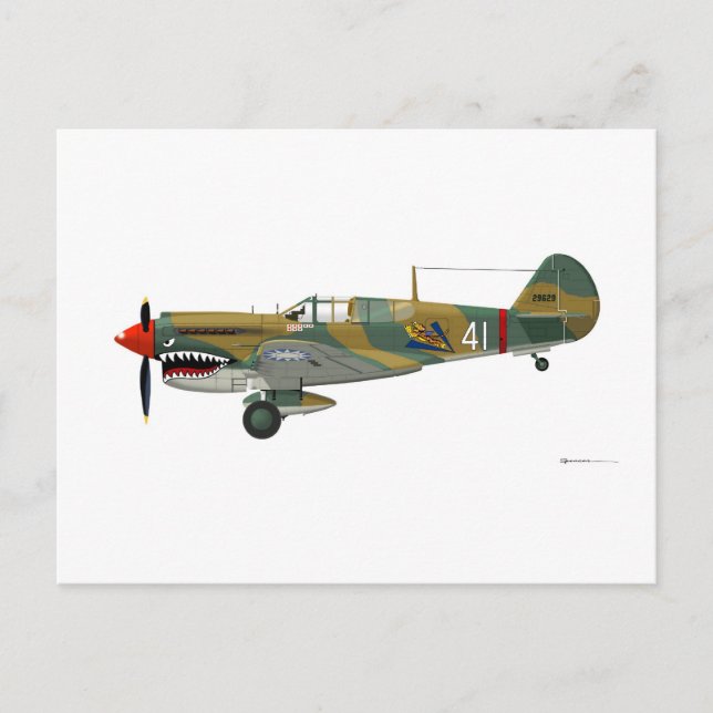 Curtiss P-40 Warhawk Postcard (Front)