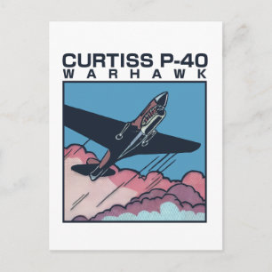 Curtiss P-40 Warhawk WW2 Plane Postcard