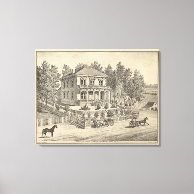 Curtiss residence, Woodland Canvas Print (Front)