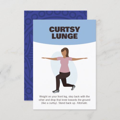 Curtsy Lunge _ Personalized Exercise Fitness Cards