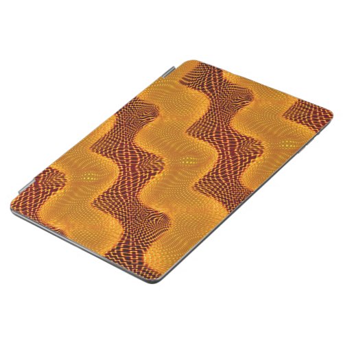 Curva laranja e pontos dourados sobre fundo marrom iPad air cover