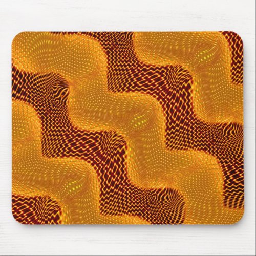 Curva laranja e pontos dourados sobre fundo marrom mouse pad