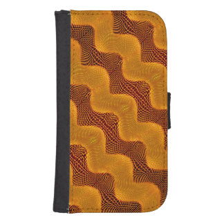 Curva laranja e pontos dourados sobre fundo marrom galaxy s4 wallet case