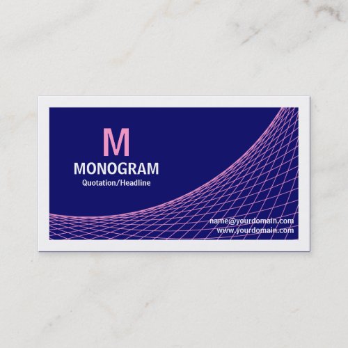 Curve II _ Pink on Deep Navy Business Card