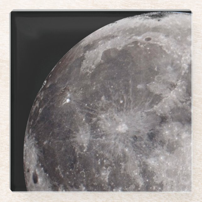 Curve of the Moon Astronomy Image Glass Coaster (Front)