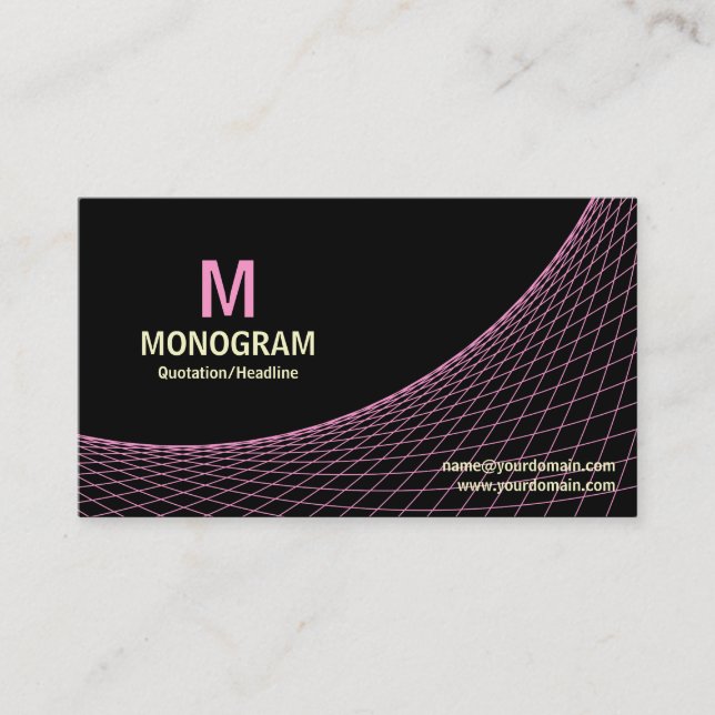 Curve - Pink and Cream on Black Business Card (Front)