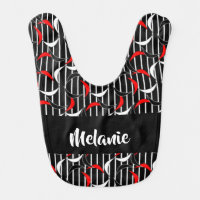 Curve spikes on striped baby bib