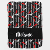 Curve spikes on striped baby blanket