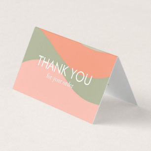 Curve Stripes Retro Minimalist Order Thank You Business Card